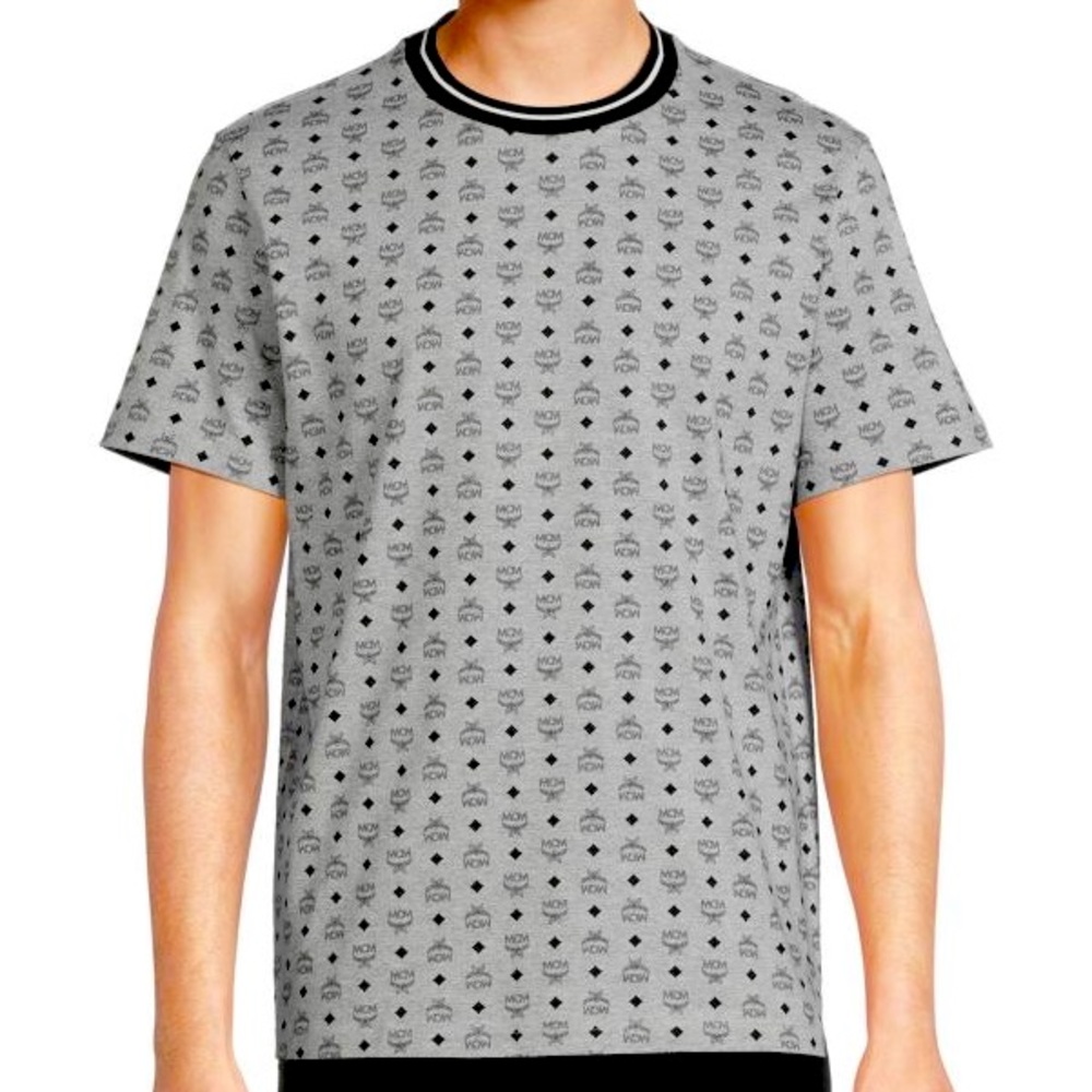 MENS MCM LOGO T-SHIRT GREY & BLACK | size XL.